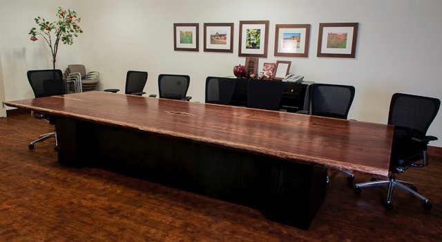 Book Matched Bubinga Boardroom Table